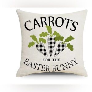 New EASTER Carrots For The Bunny Decorative Pillow Case Cushion Cover Farmhouse